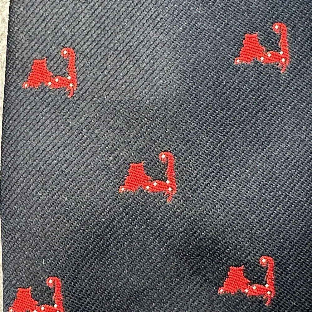 Vintage Cape‎ Cod Novelty Necktie Navy Blue Red Mens Classic Dress Tie 56x3in